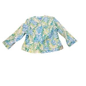 EUC Tropical Leaf Print Jacket Lara Lane Sz 16